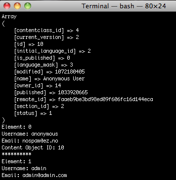 displaying users list